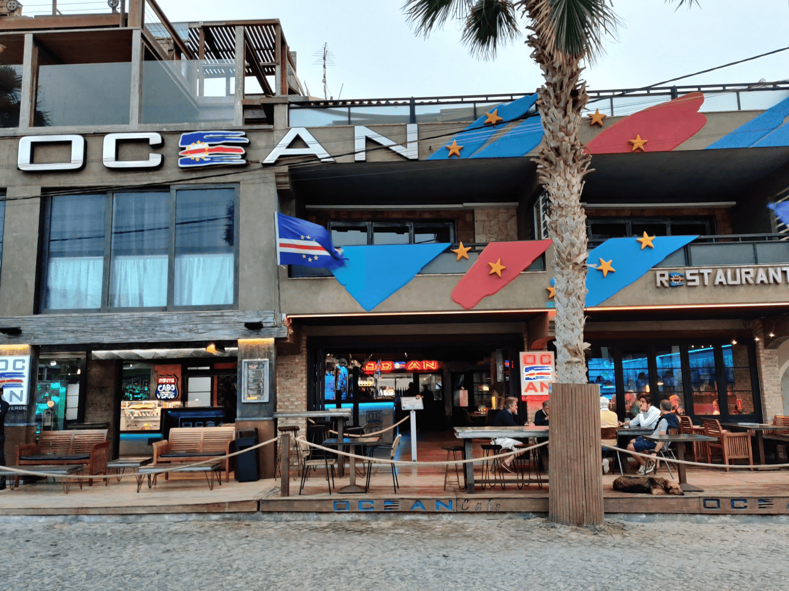 A view from the front of Ocean Cafe restaurant