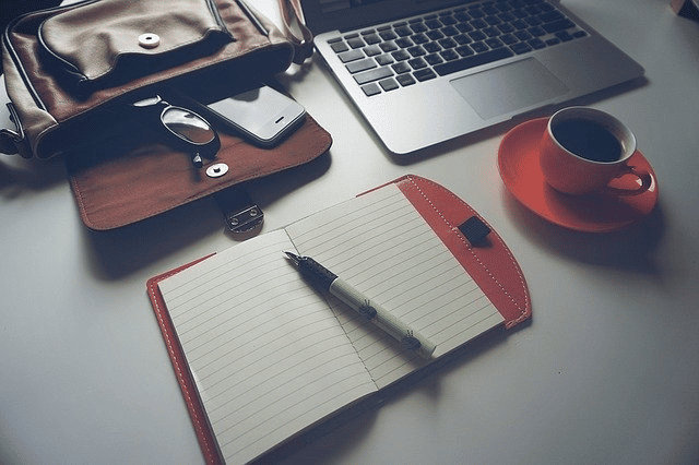 laptop, coffee, notebook