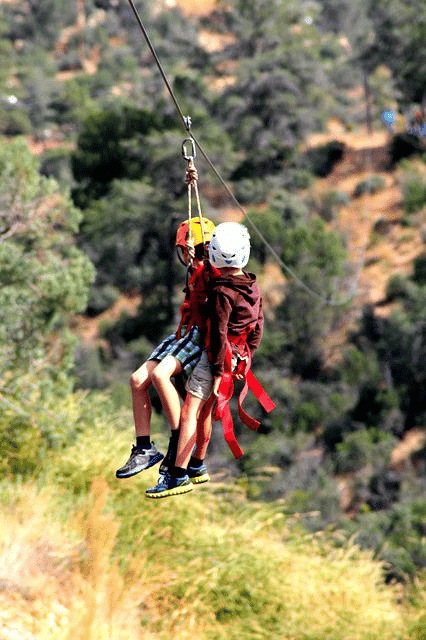 zip lining, crianças