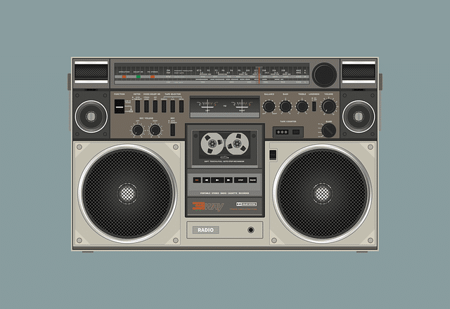 radio cassette, speaker, sound