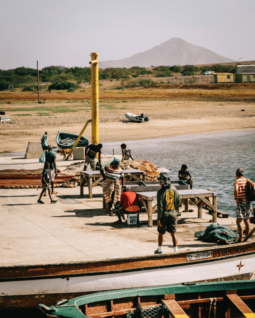 Palmeira harbour, where fisherman bring their catches and goods are imported.