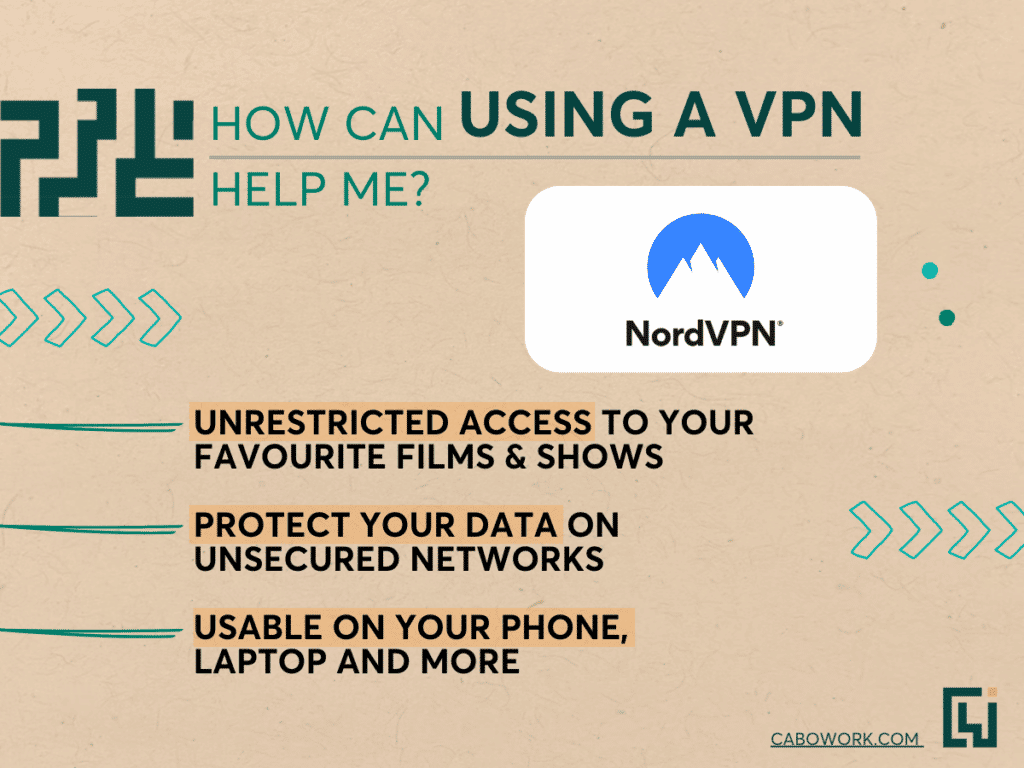 VPNs - Keep your data safe and access your favourite shows from back home.