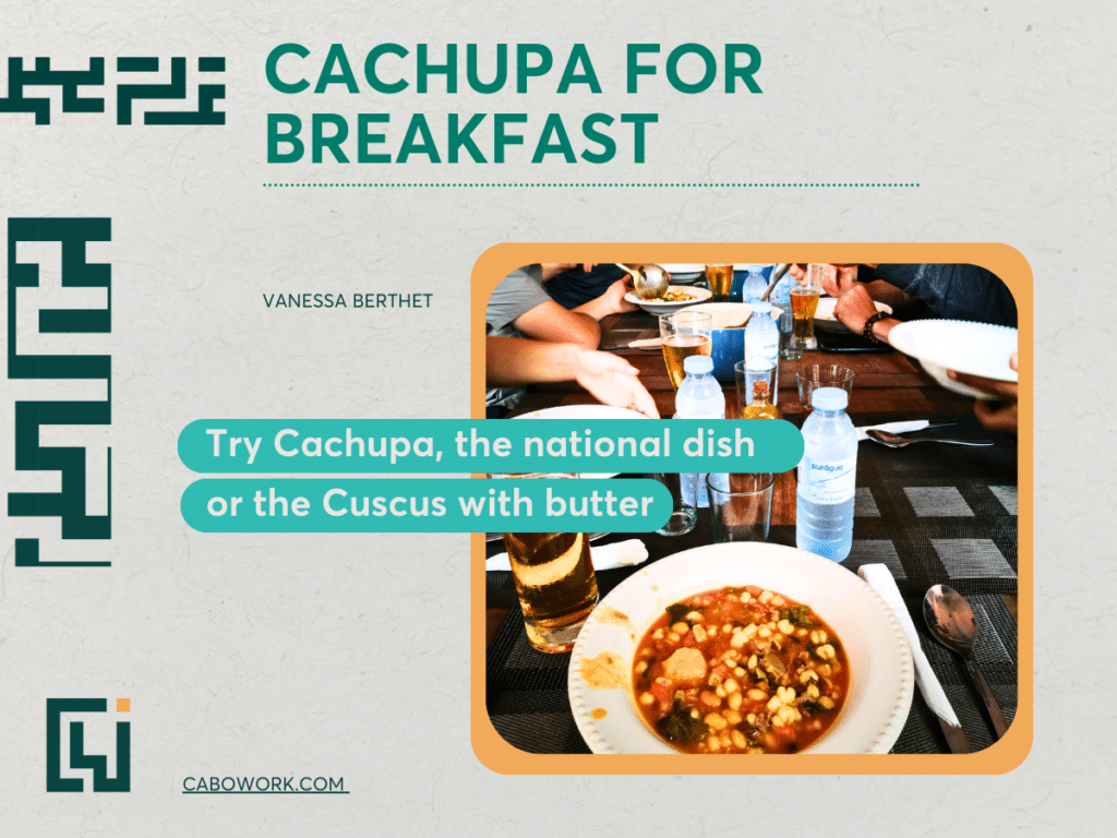 Fresh Cachupa, the national dish, can be enjoyed in Mindelo, Cabo Verde.
