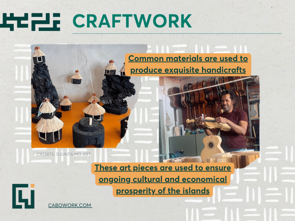 These works of art, made by Cape Verdean artisans, are a source of income for several families.