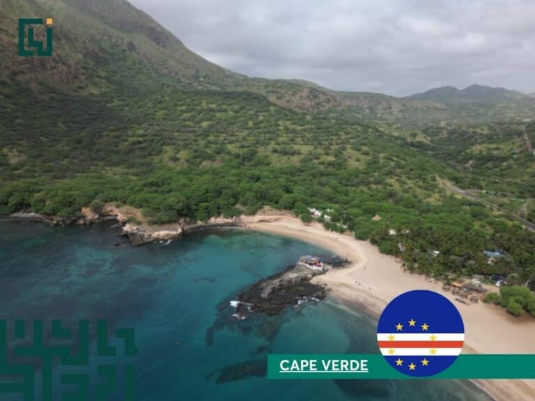 Green hills of Cape Verde in summertime